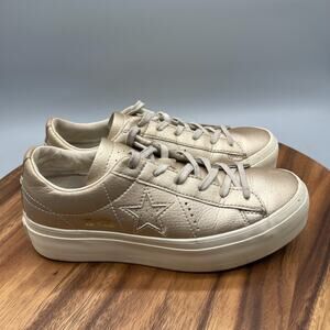Converse One Star Platform Ox Low Womens 8 Gold Comfort Walking Casual Sneakers
